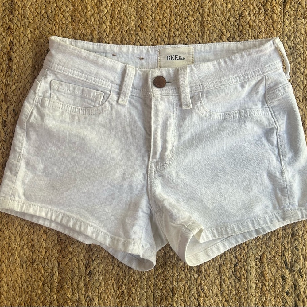 BKE White Jean Shorts Classic Denim Style